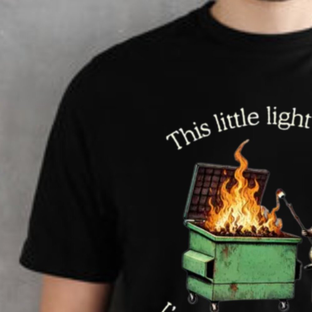 Fire Raccoon Tee Shirt, Mental Health Tee - Picture 3 of 4